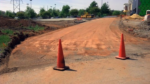 SUBGRADE: The Subgrade is graded and prepared for Curb & Gutter installation.