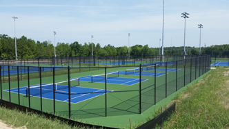 Tennis court construction Holly Springs North main athletic complex