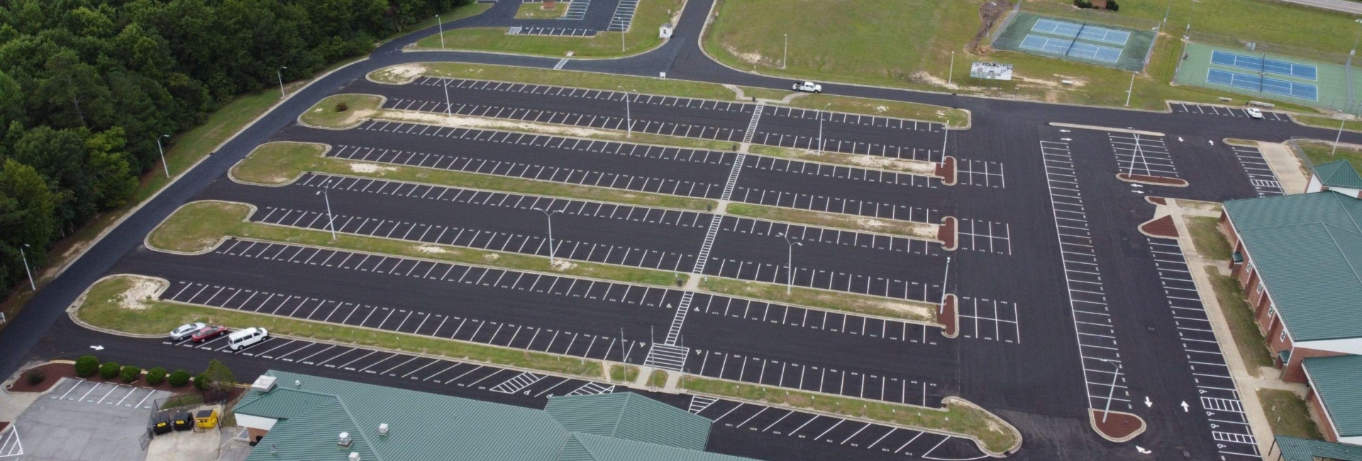 South Johnston High School parking lot in Four Oaks, North Carolina